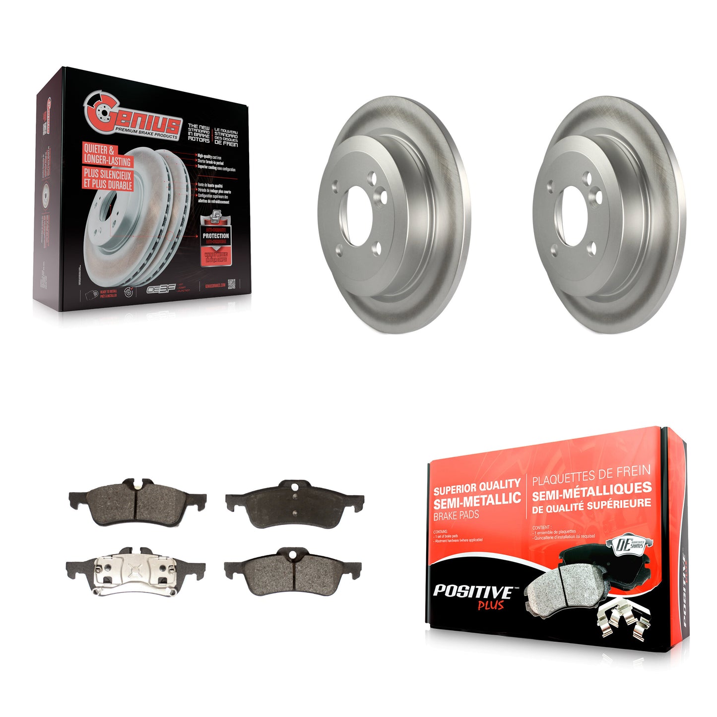 [Arrière] Kit de disque (revêtu) et plaquette (semi-métallique) de frein pour Mini Cooper KGF-101382