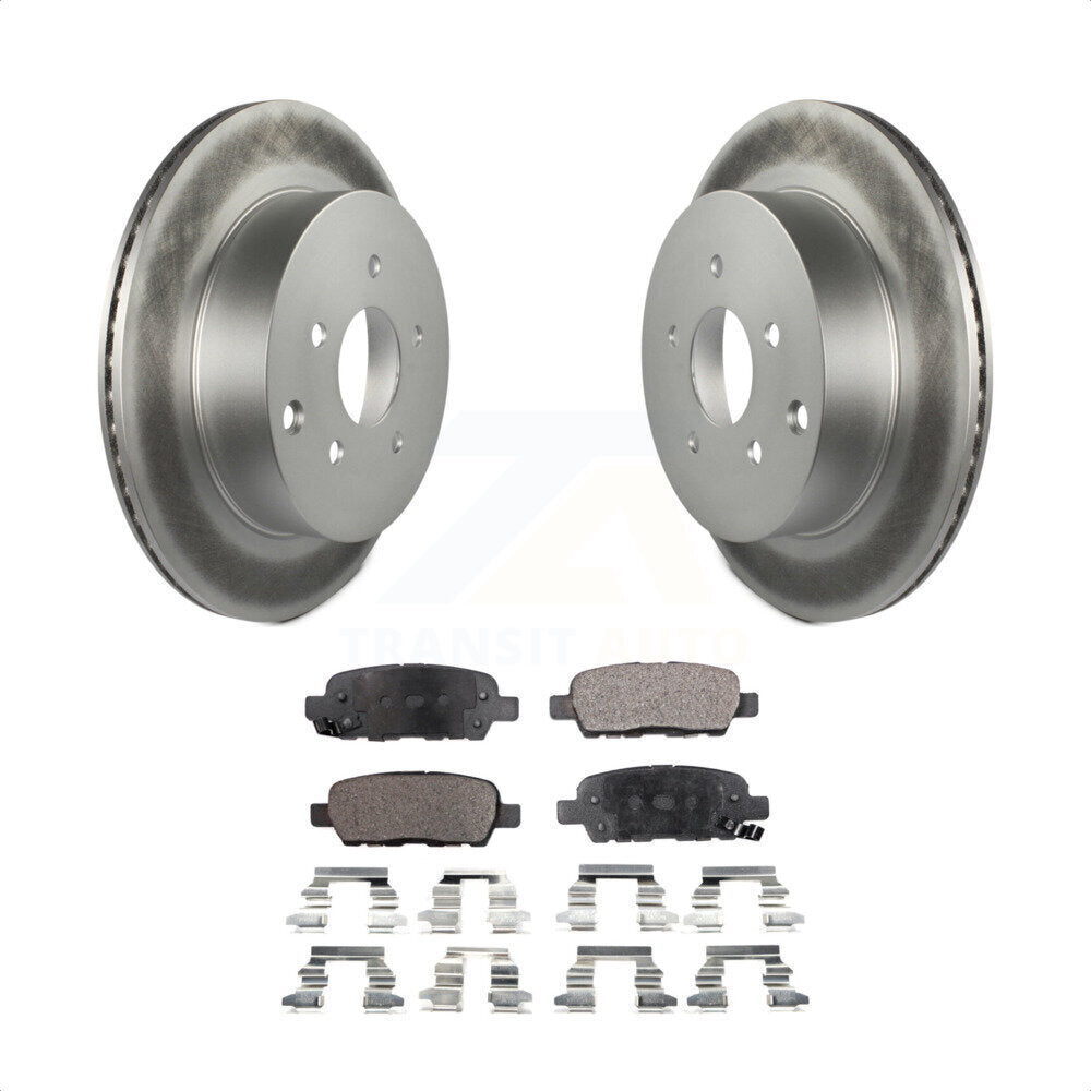 [Arrière] Kit de disque (revêtu) et plaquette (semi-métallique) de frein pour Nissan Murano INFINITI Pathfinder QX60 Q50 Quest FX35 JX35 Q60 M37 QX70 Q70 Q70L FX45 FX37 M56 M35h KGF-101383 par Transit Auto