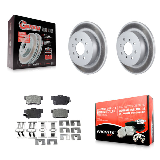 [Arrière] Kit de disque (revêtu) et plaquette (semi-métallique) de frein pour Honda Civic Acura EL KGF-101386