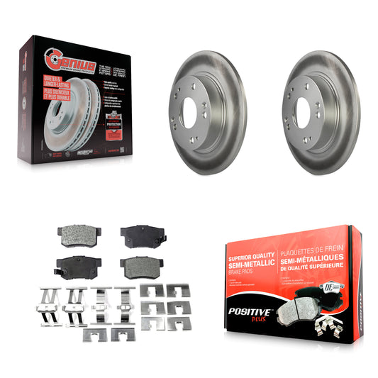 [Arrière] Kit de disque (revêtu) et plaquette (semi-métallique) de frein pour Honda Civic Acura ILX CSX KGF-101424