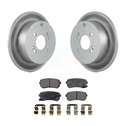 [Arrière] Kit de disque (revêtu) et plaquette (semi-métallique) de frein pour 2006-2010 Hyundai Accent Kia Rio Rio5 KGF-101427 par Transit Auto