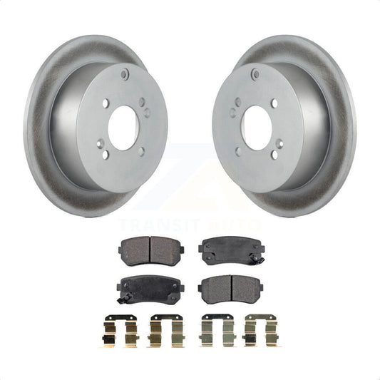 [Arrière] Kit de disque (revêtu) et plaquette (semi-métallique) de frein pour 2006-2010 Hyundai Accent Kia Rio Rio5 KGF-101427 par Transit Auto