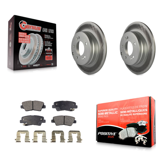[Arrière] Kit de disque (revêtu) et plaquette (semi-métallique) de frein pour Hyundai Sonata Kia Optima Azera KGF-101429