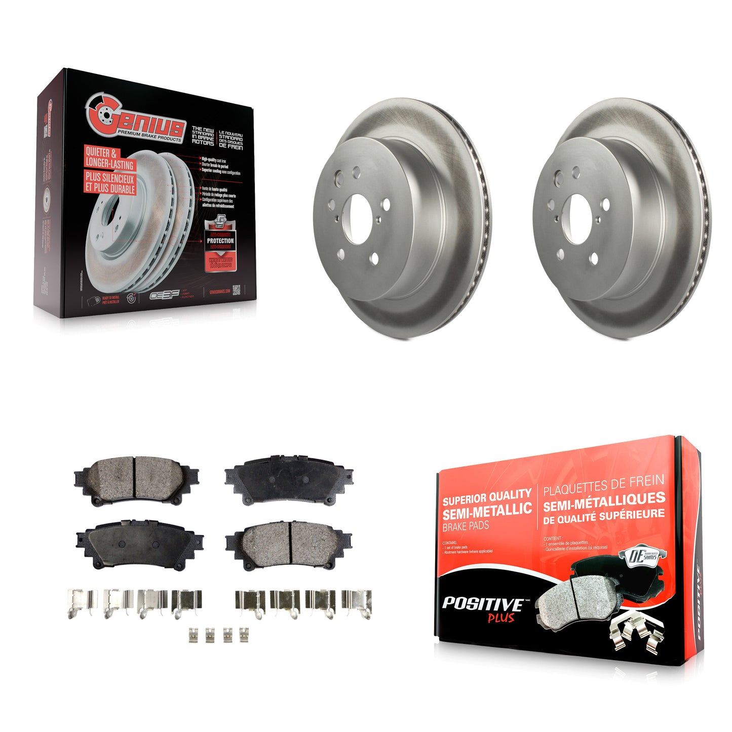 [Arrière] Kit de disque (revêtu) et plaquette (semi-métallique) de frein pour Lexus IS250 IS350 KGF-101447
