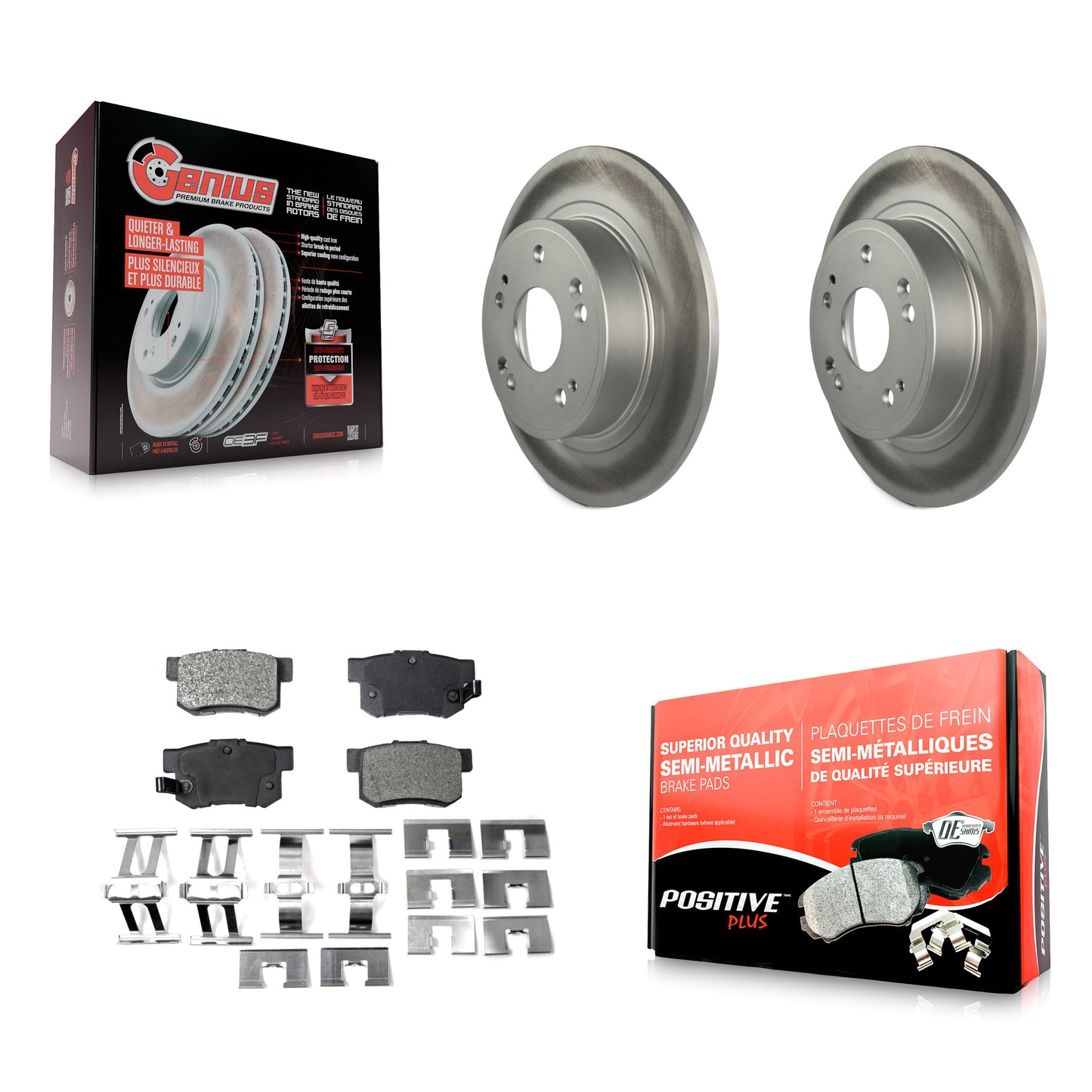 [Arrière] Kit de disque (revêtu) et plaquette (semi-métallique) de frein pour Honda Accord Acura ILX KGF-101462