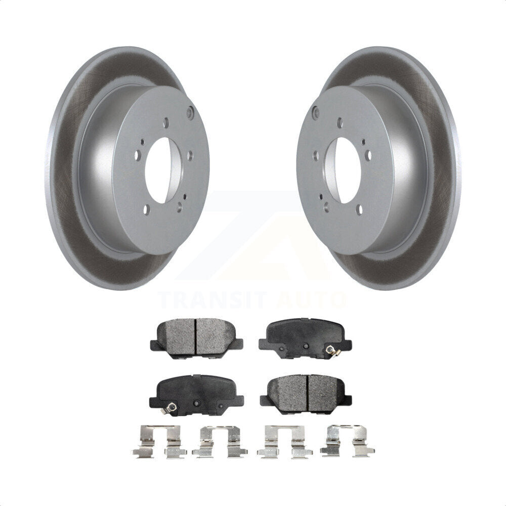 [Arrière] Kit de disque (revêtu) et plaquette (semi-métallique) de frein pour 2013 Mitsubishi Outlander 3.0L KGF-101467 par Transit Auto