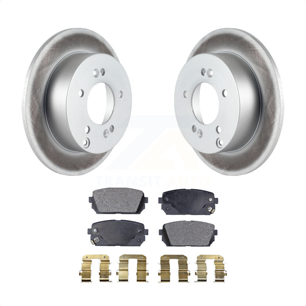 [Arrière] Kit de disque (revêtu) et plaquette (semi-métallique) de frein pour 2007-2012 Kia Rondo KGF-101469 par Transit Auto