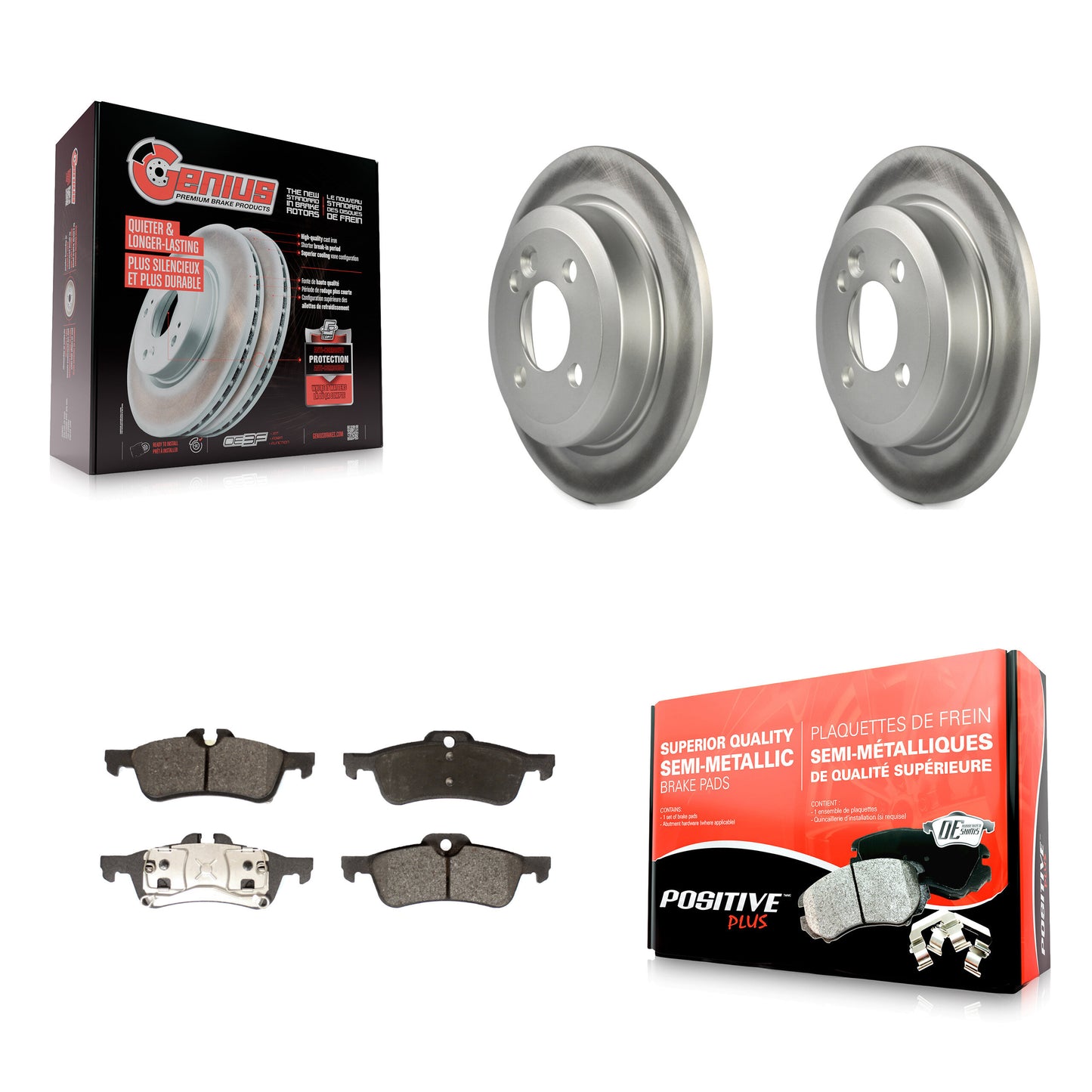 [Arrière] Kit de disque (revêtu) et plaquette (semi-métallique) de frein pour Mini Cooper KGF-101470