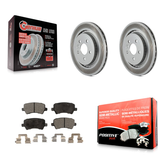 [Arrière] Kit de disque (revêtu) et plaquette (semi-métallique) de frein pour Volvo S60 XC70 S80 V60 V70 avec Vented Rotor KGF-101474