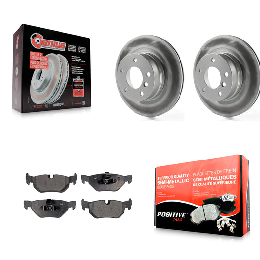 [Arrière] Kit de disque (revêtu) et plaquette (semi-métallique) de frein pour 2008-2013 BMW 128i KGF-101487