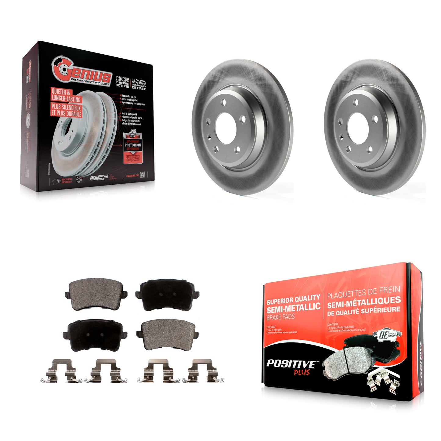 [Arrière] Kit de disque (revêtu) et plaquette (semi-métallique) de frein pour Audi Q5 A4 Quattro A5 allroad S5 KGF-101488