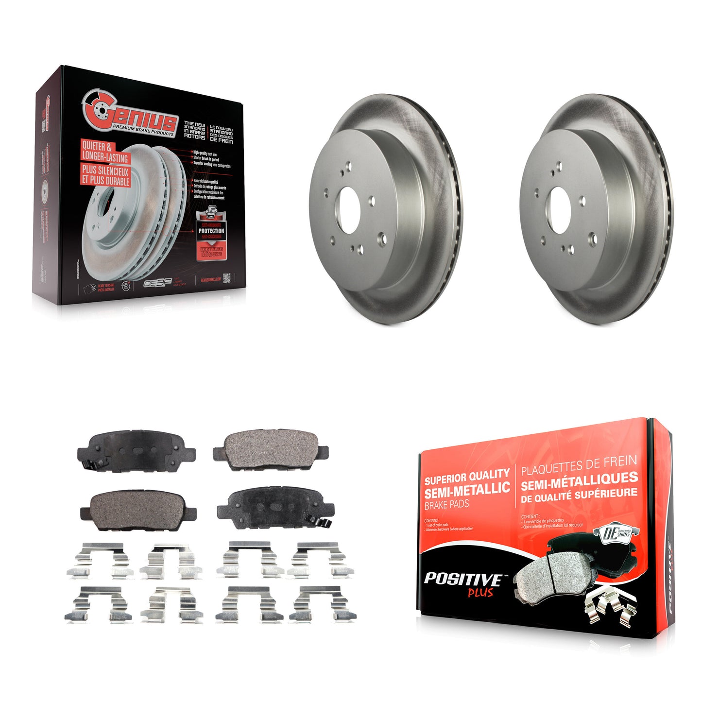 [Arrière] Kit de disque (revêtu) et plaquette (semi-métallique) de frein pour 2009-2013 Suzuki Grand Vitara KGF-101496