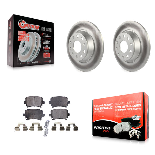 [Arrière] Kit de disque (revêtu) et plaquette (semi-métallique) de frein pour Volkswagen Tiguan CC Jetta Audi Passat GTI A3 Eos Q3 Limited Quattro KGF-101505