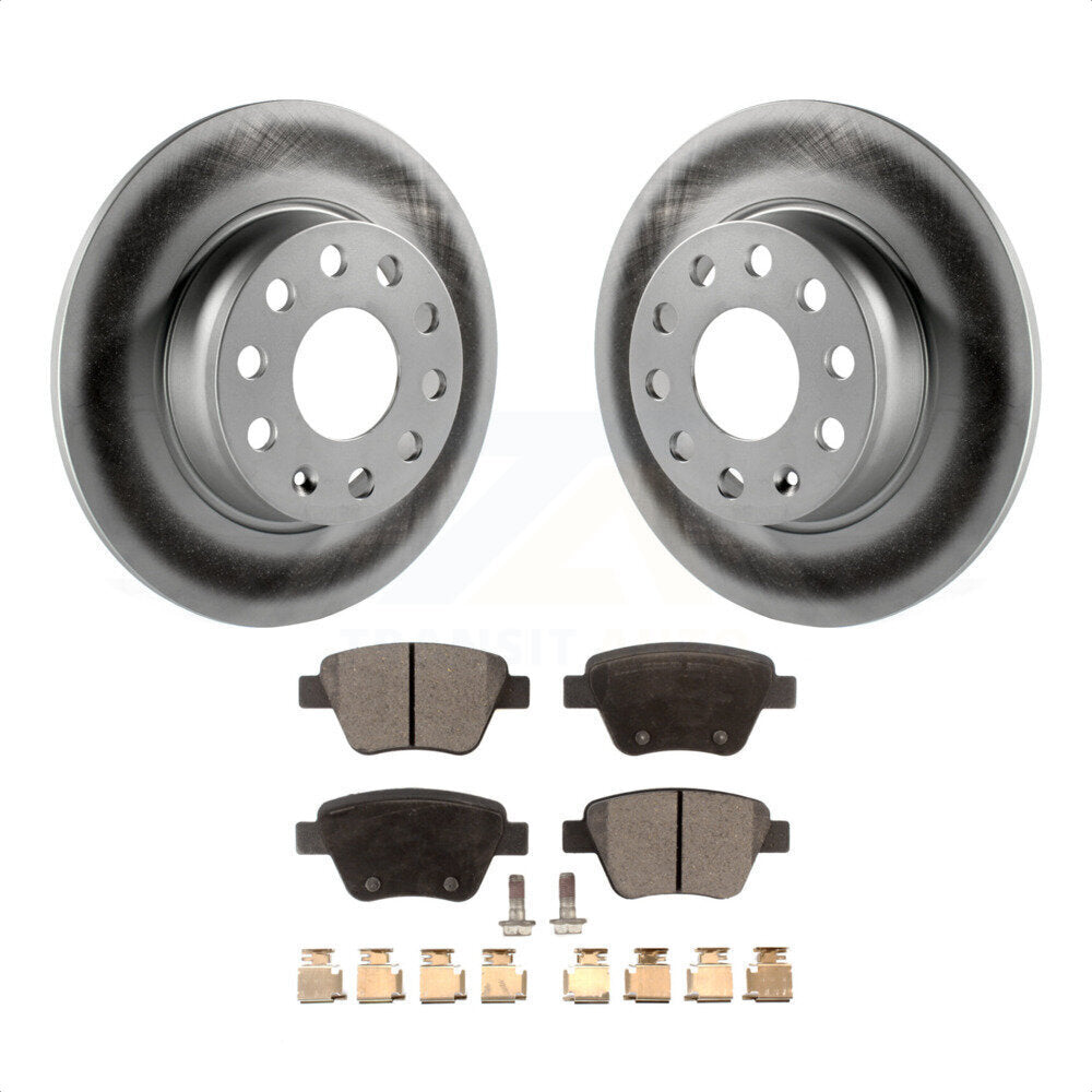 [Arrière] Kit de disque (revêtu) et plaquette (semi-métallique) de frein pour Volkswagen Jetta Passat Beetle Golf GTI Eos Audi A3 Quattro KGF-101507 par Transit Auto