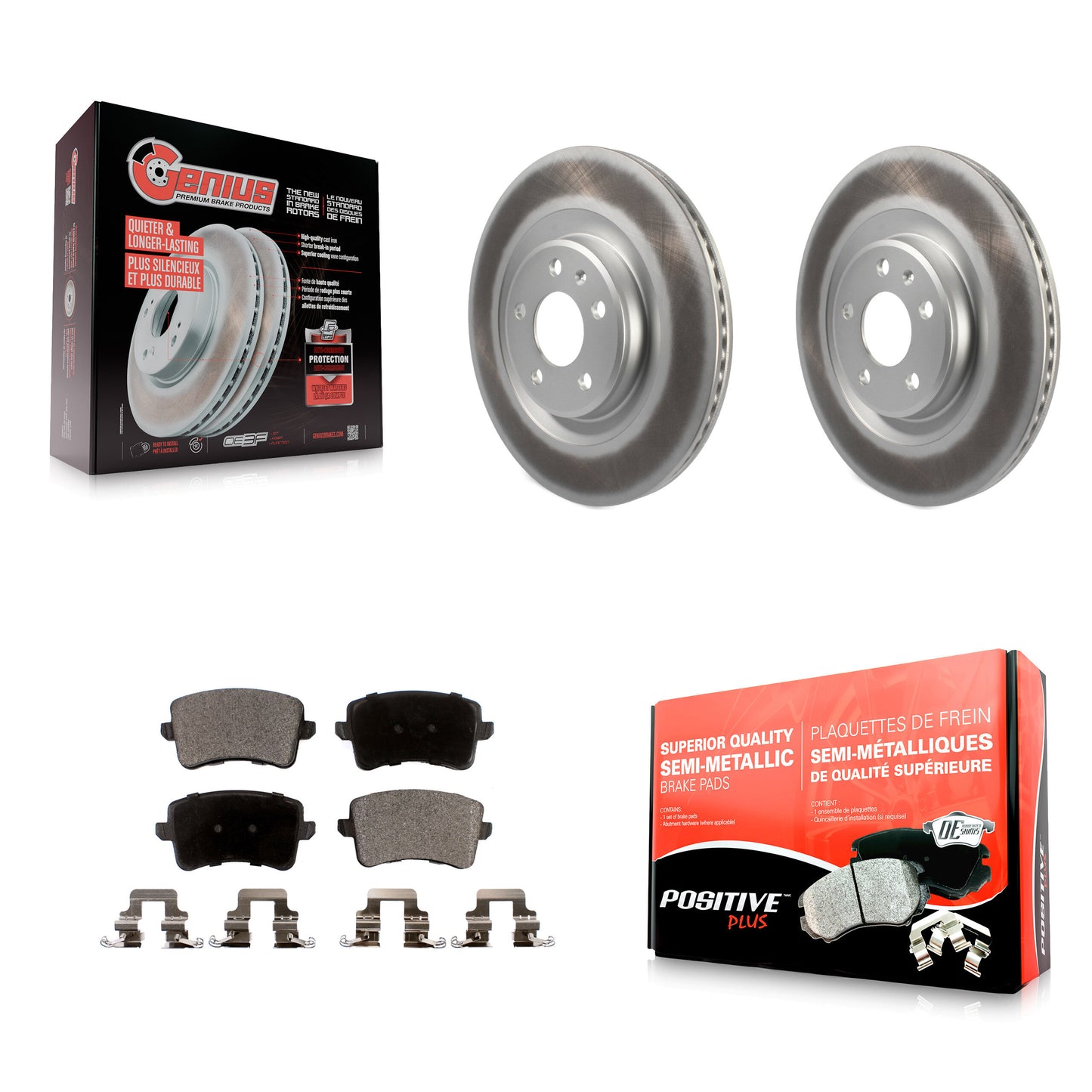 [Arrière] Kit de disque (revêtu) et plaquette (semi-métallique) de frein pour Audi Q5 A5 SQ5 Quattro S5 A4 KGF-101517