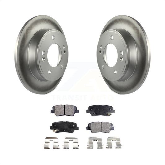 [Arrière] Kit de disque (revêtu) et plaquette (semi-métallique) de frein pour Hyundai Elantra Kia Soul Forte Veloster GT Forte5 Coupe Koup KGF-101528 par Transit Auto