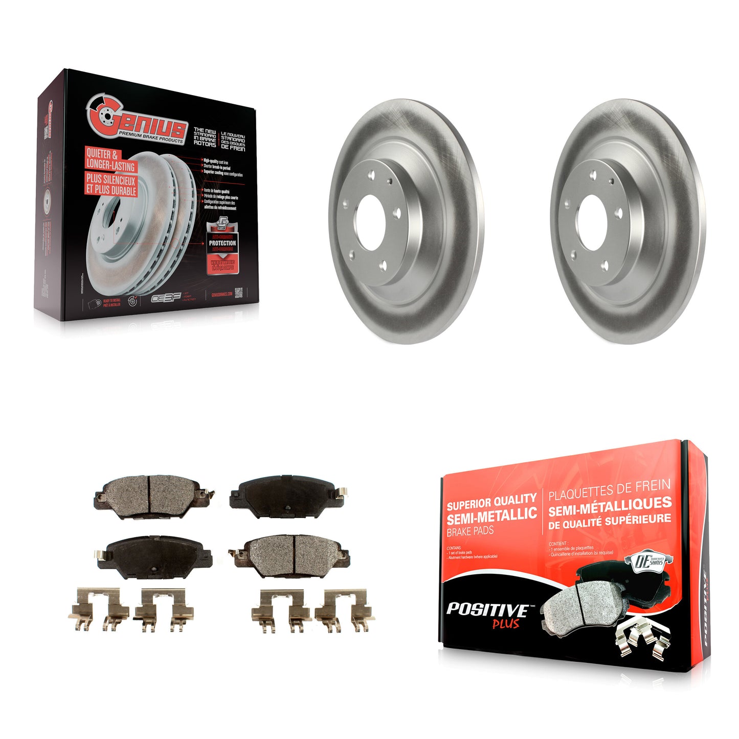 [Arrière] Kit de disque (revêtu) et plaquette (semi-métallique) de frein pour Mazda CX-5 KGF-101541