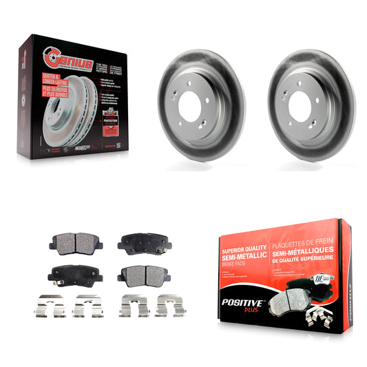 [Arrière] Kit de disque (revêtu) et plaquette (semi-métallique) de frein pour Kia Optima Hyundai Sonata Cadenza Soul EV KGF-101543