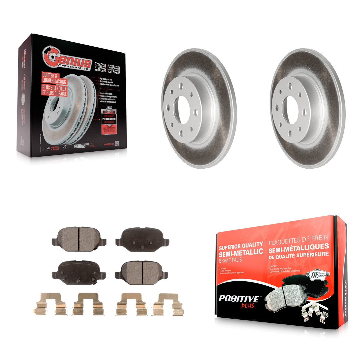 [Arrière] Kit de disque (revêtu) et plaquette (semi-métallique) de frein pour Fiat 500 KGF-101559
