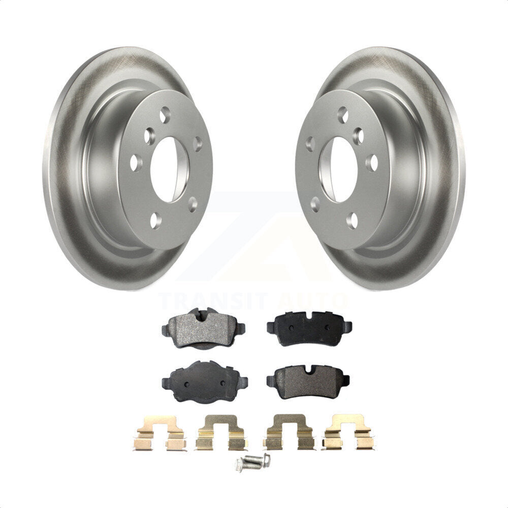 [Arrière] Kit de disque (revêtu) et plaquette (semi-métallique) de frein pour 2014 Mini Cooper avec 5 Lug Wheels KGF-101560 par Transit Auto