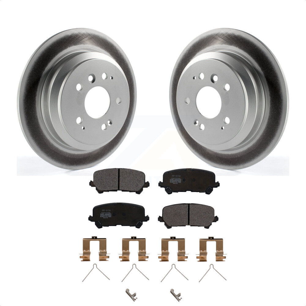 [Arrière] Kit de disque (revêtu) et plaquette (semi-métallique) de frein pour Honda Pilot Ridgeline Passport KGF-101564 par Transit Auto