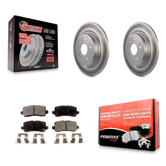 [Arrière] Kit de disque (revêtu) et plaquette (semi-métallique) de frein pour 2015-2020 Acura TLX KGF-101572