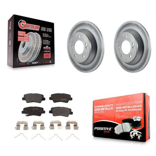 [Arrière] Kit de disque (revêtu) et plaquette (semi-métallique) de frein pour 2014-2017 Kia Rondo avec Manual Parking KGF-101573