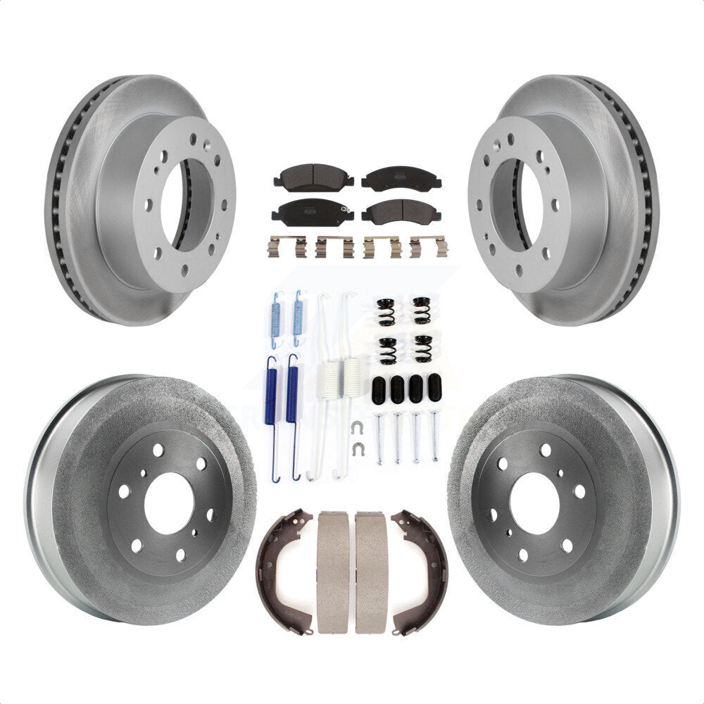 [Avant + Arrière] Kit de disque (revêtu) et plaquette (semi-métallique) de frein pour 2011 Chevrolet Silverado 1500 Hybrid KGF-101595 par Transit Auto