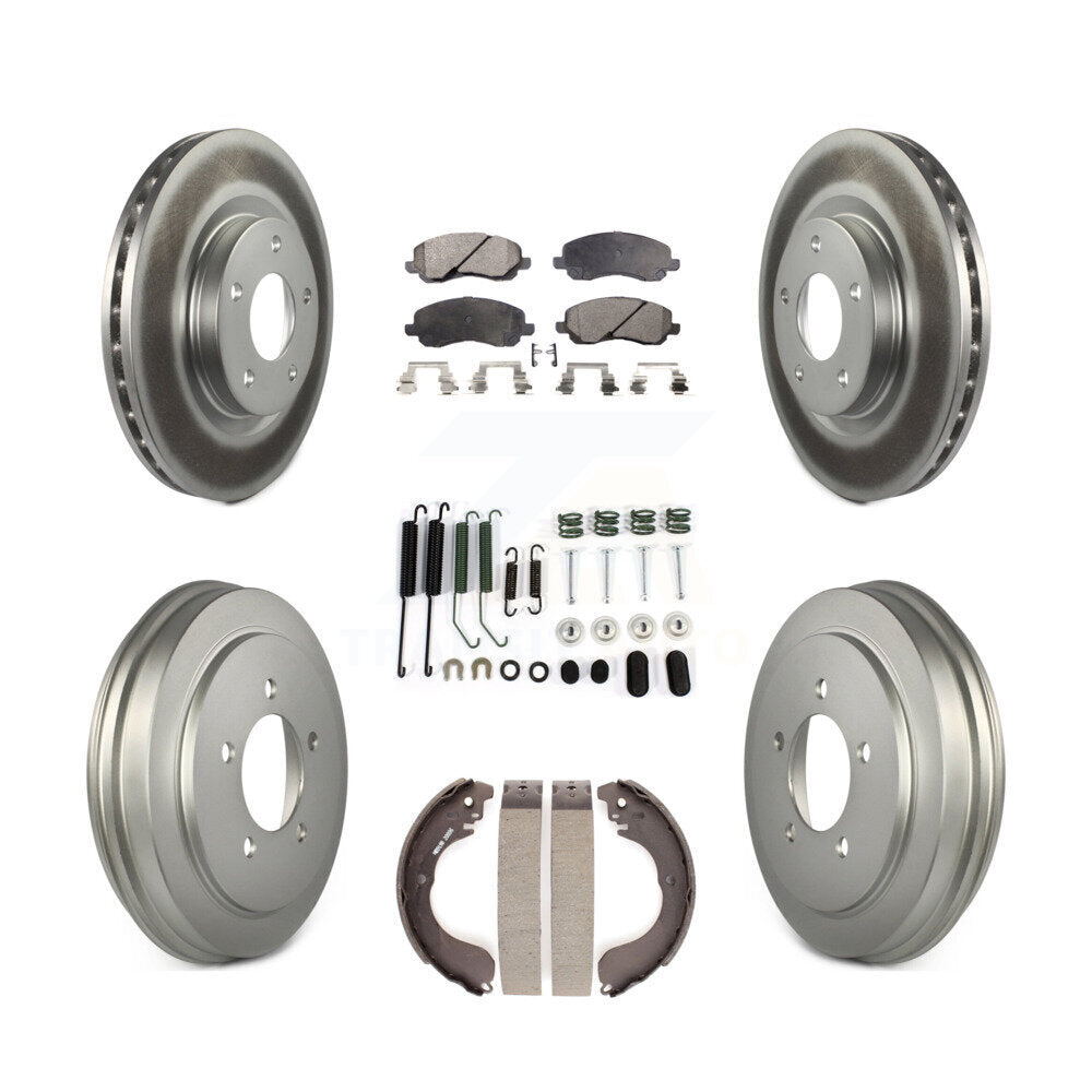 [Avant + Arrière] Kit de disque (revêtu) et plaquette (semi-métallique) de frein pour Jeep Patriot Compass Dodge Caliber Chrysler Sebring Avenger KGF-101605