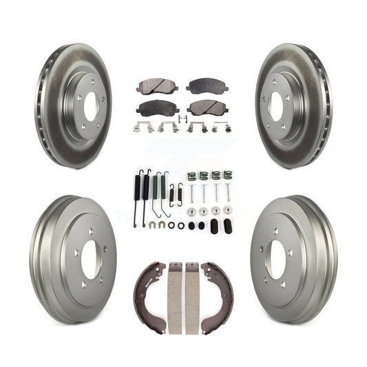 [Avant + Arrière] Kit de disque (revêtu) et plaquette (semi-métallique) de frein pour Jeep Patriot Compass Dodge Caliber Chrysler Sebring Avenger KGF-101605