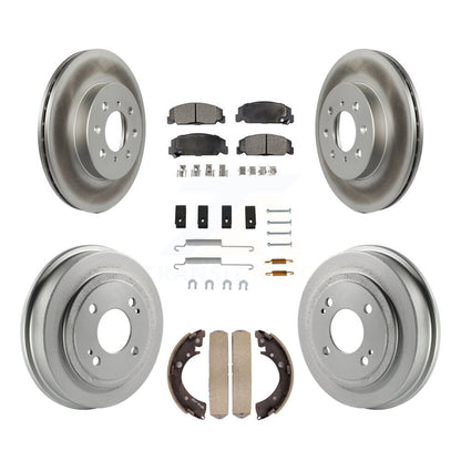 [Avant + Arrière] Kit de disque (revêtu) et plaquette (semi-métallique) de frein pour 1997 Honda Civic LX avec 4-Wheel ABS KGF-101607