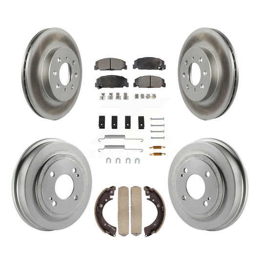 [Avant + Arrière] Kit de disque (revêtu) et plaquette (semi-métallique) de frein pour 1997 Honda Civic LX avec 4-Wheel ABS KGF-101607