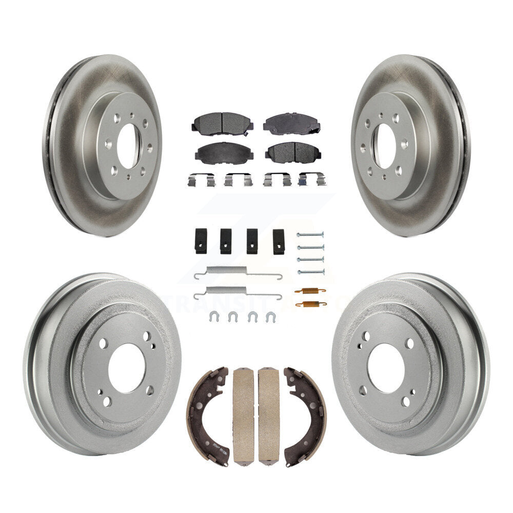 [Avant + Arrière] Kit de disque (revêtu) et plaquette (semi-métallique) de frein pour Honda Civic Acura EL KGF-101608