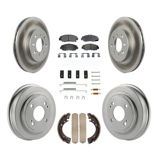 [Avant + Arrière] Kit de disque (revêtu) et plaquette (semi-métallique) de frein pour Honda Civic Acura EL KGF-101608