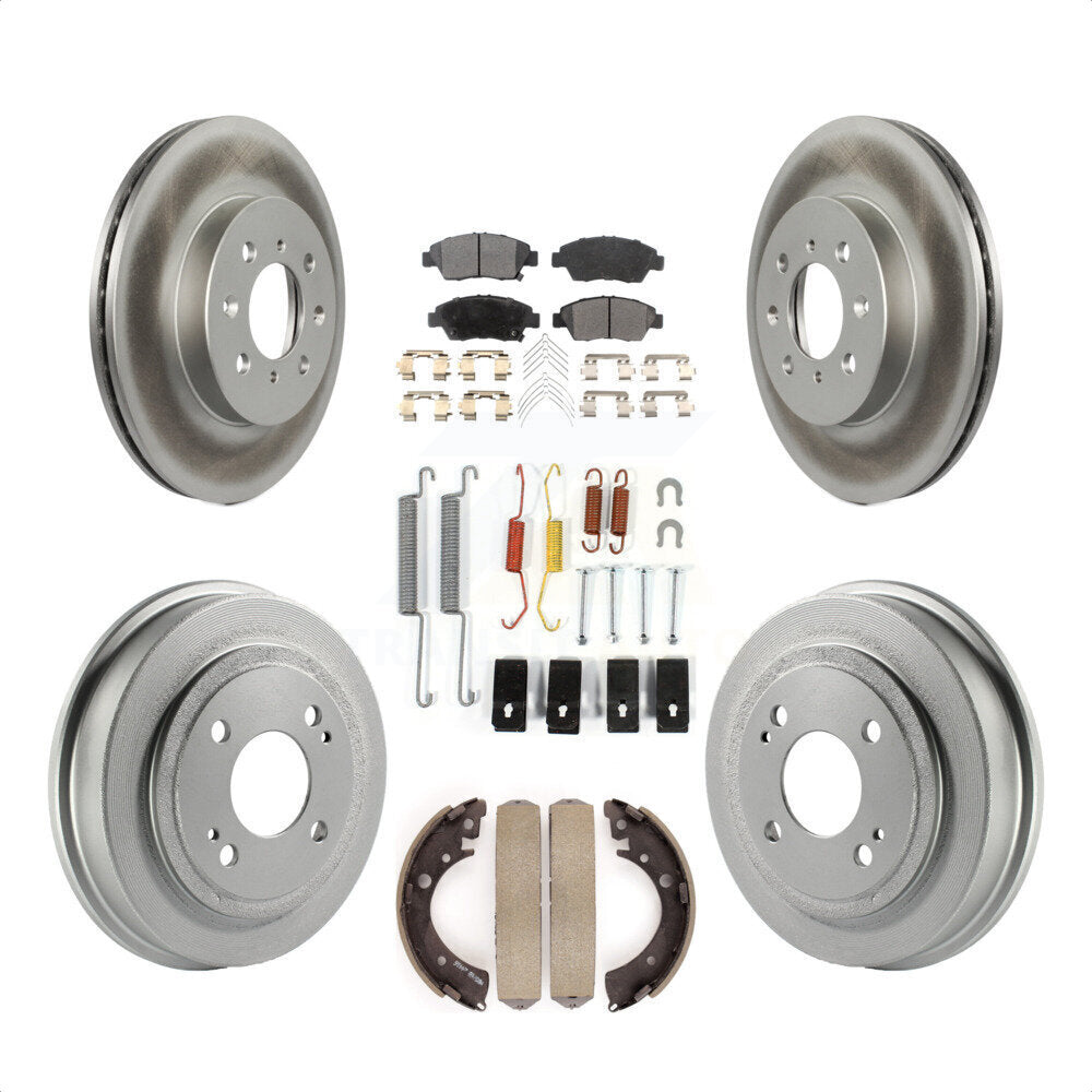 [Avant + Arrière] Kit de disque (revêtu) et plaquette (semi-métallique) de frein pour 2007-2008 Honda Fit KGF-101610 par Transit Auto