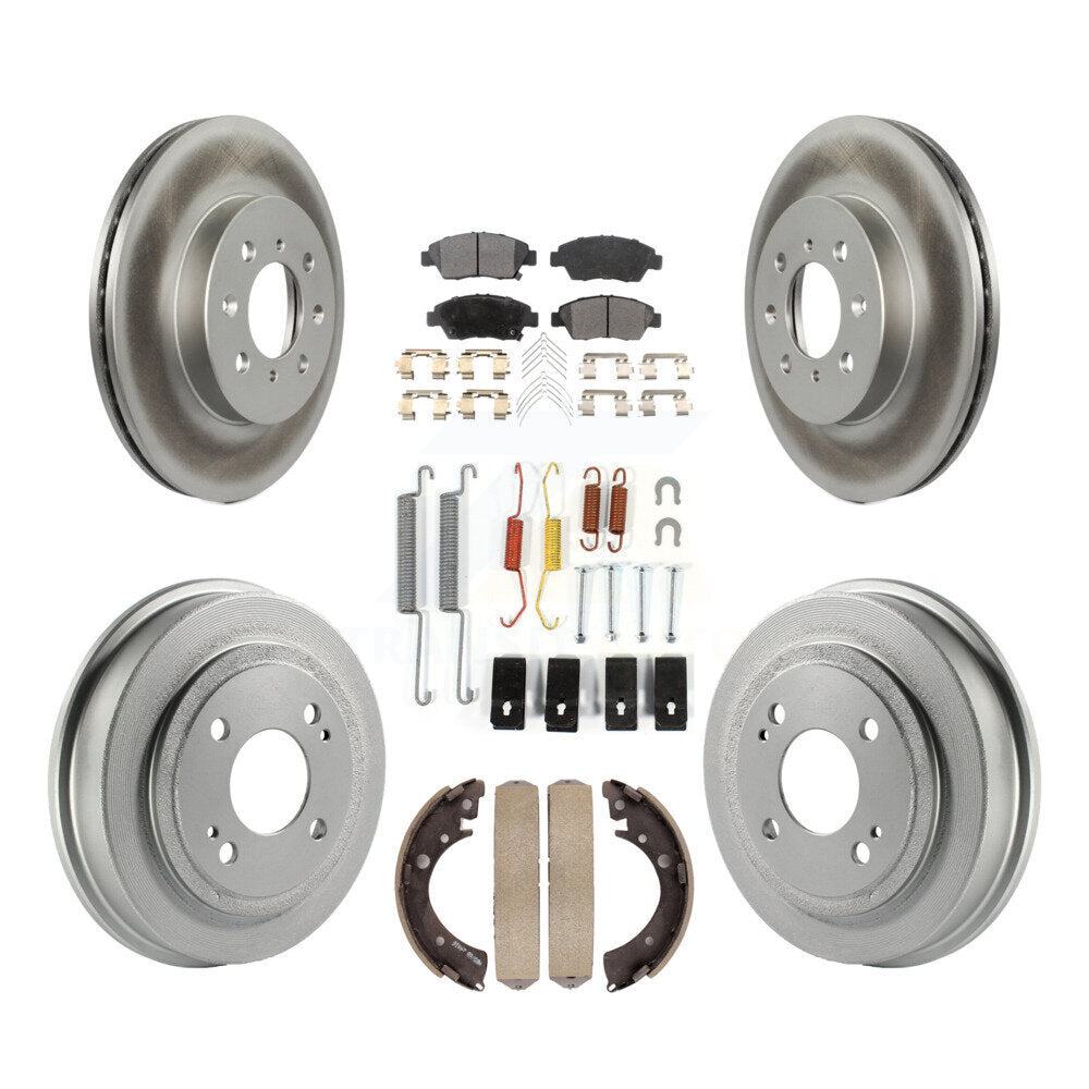[Avant + Arrière] Kit de disque (revêtu) et plaquette (semi-métallique) de frein pour 2007-2008 Honda Fit KGF-101610