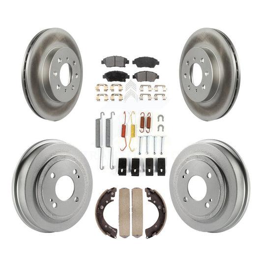 [Avant + Arrière] Kit de disque (revêtu) et plaquette (semi-métallique) de frein pour 2007-2008 Honda Fit KGF-101610
