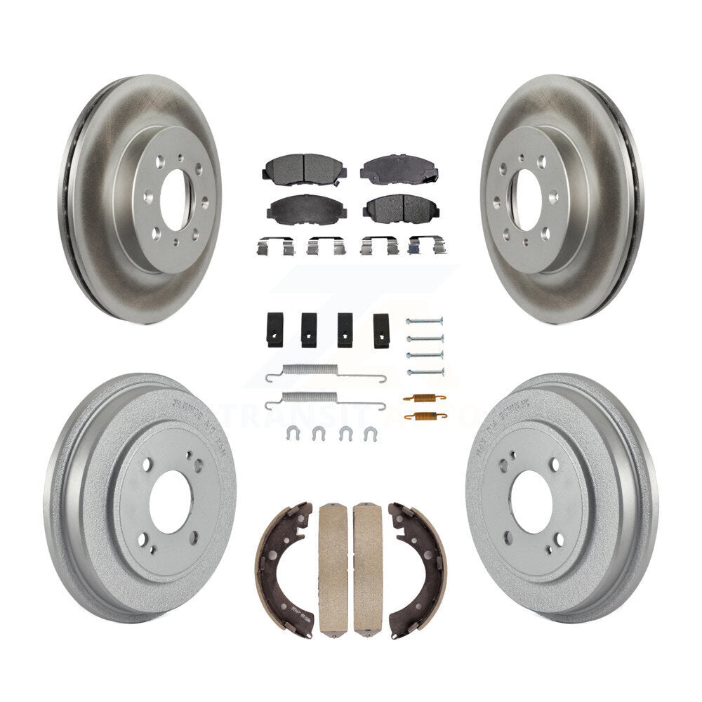 [Avant + Arrière] Kit de disque (revêtu) et plaquette (semi-métallique) de frein pour Honda Civic KGF-101612