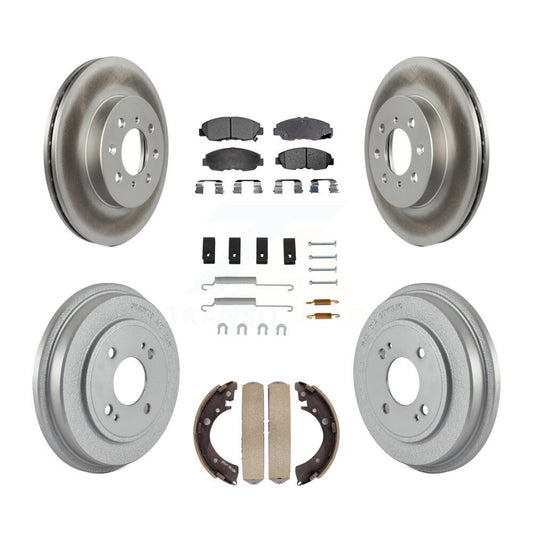 [Avant + Arrière] Kit de disque (revêtu) et plaquette (semi-métallique) de frein pour Honda Civic KGF-101612
