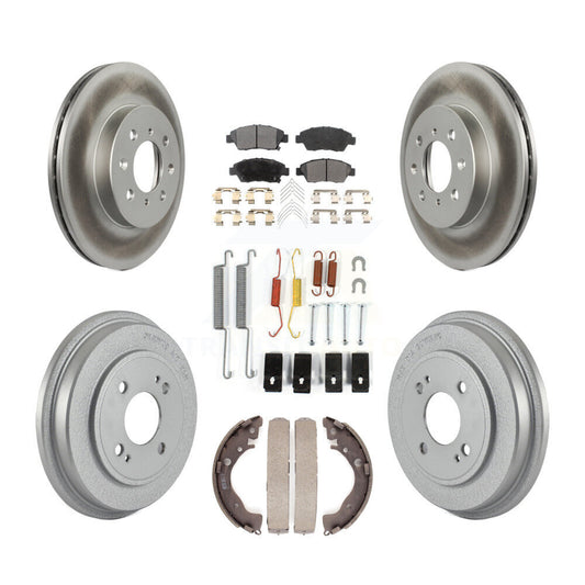 [Avant + Arrière] Kit de disque (revêtu) et plaquette (semi-métallique) de frein pour Honda Fit KGF-101613