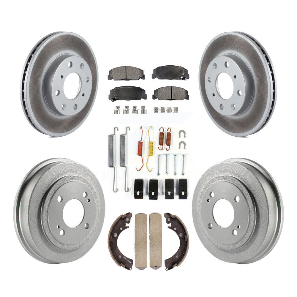 [Avant + Arrière] Kit de disque (revêtu) et plaquette (semi-métallique) de frein pour Honda Civic KGF-101614