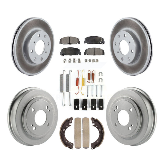[Avant + Arrière] Kit de disque (revêtu) et plaquette (semi-métallique) de frein pour Honda Civic KGF-101614