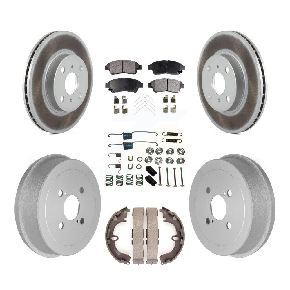 [Avant + Arrière] Kit de disque (revêtu) et plaquette (semi-métallique) de frein pour 1993-1997 Toyota Corolla Geo Prizm KGF-101617