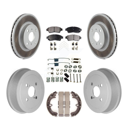 [Avant + Arrière] Kit de disque (revêtu) et plaquette (semi-métallique) de frein pour 1993-1997 Toyota Corolla Geo Prizm KGF-101617