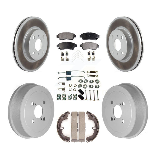 [Avant + Arrière] Kit de disque (revêtu) et plaquette (semi-métallique) de frein pour 1993-1997 Toyota Corolla Geo Prizm KGF-101617