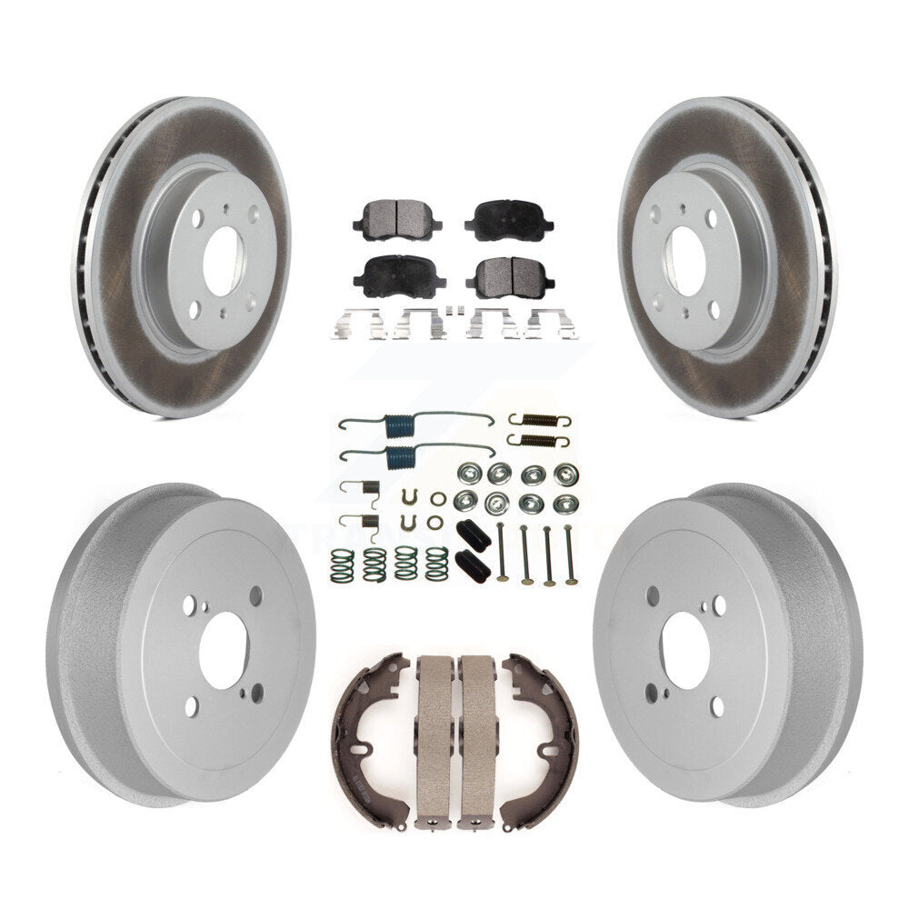 [Avant + Arrière] Kit de disque (revêtu) et plaquette (semi-métallique) de frein pour Toyota Corolla KGF-101618