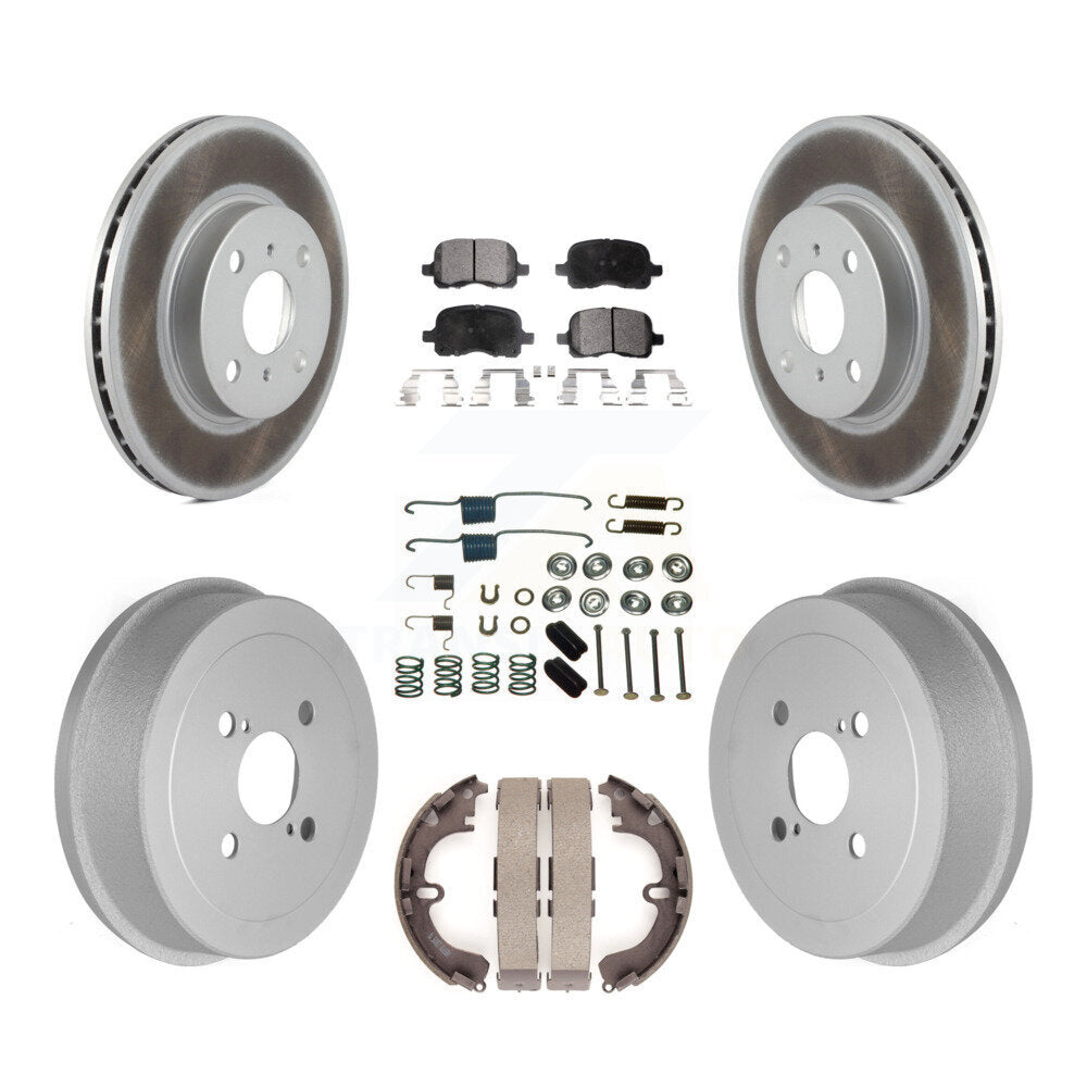 [Avant + Arrière] Kit de disque (revêtu) et plaquette (semi-métallique) de frein pour Toyota Corolla Chevrolet Prizm KGF-101619