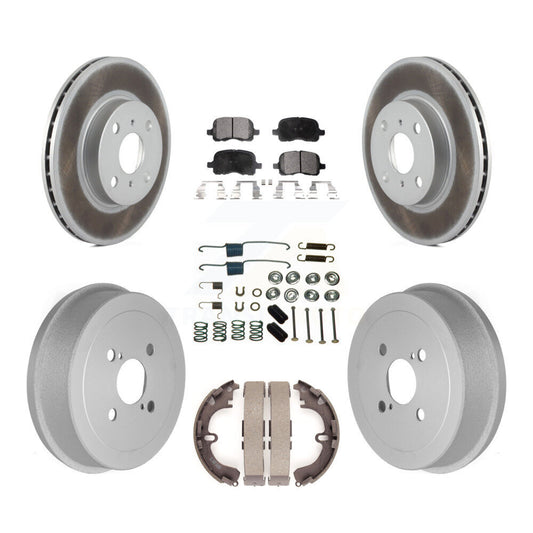 [Avant + Arrière] Kit de disque (revêtu) et plaquette (semi-métallique) de frein pour Toyota Corolla Chevrolet Prizm KGF-101619