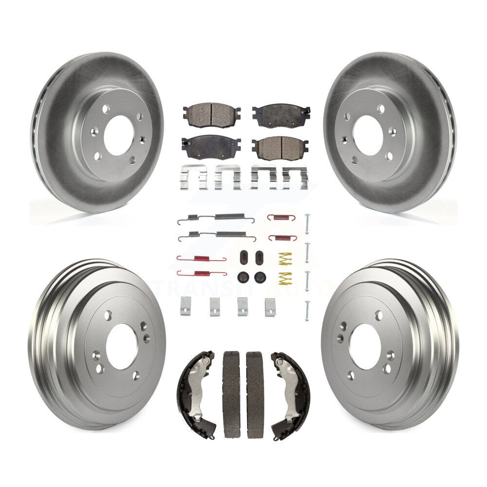 [Avant + Arrière] Kit de disque (revêtu) et plaquette (semi-métallique) de frein pour Hyundai Accent Kia Rio Rio5 KGF-101631