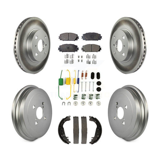 [Avant + Arrière] Kit de disque (revêtu) et plaquette (semi-métallique) de frein pour Toyota Yaris KGF-101632